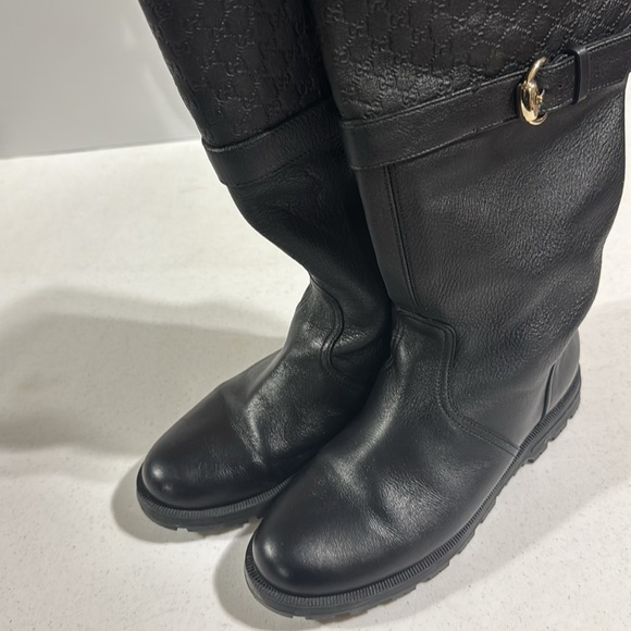 Gucci Boots Black GG Slip On Women’s Size 36 Authentic - Picture 10 of 12